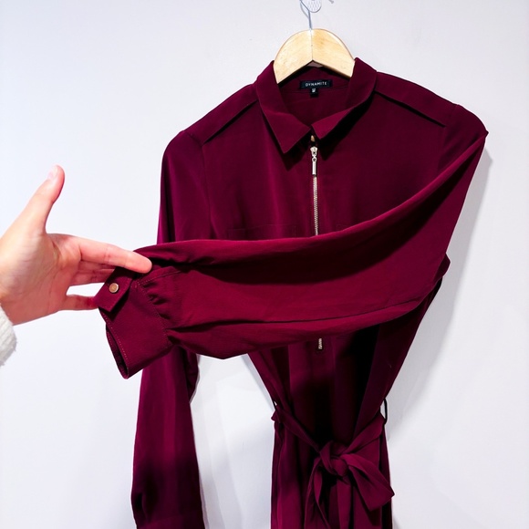 DYNAMITE Burgundy mini dress - Picture 6 of 8